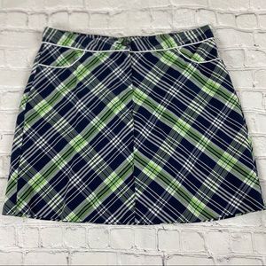 Green/Navy/White Plaid Golf Skort Sz 12